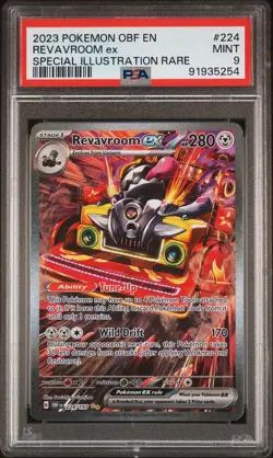 PSA 9 2023 Pokemon OBF 224 Revavroom ex Holo Special Illustration Rare MINT - Image 1
