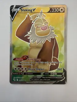 Pokemon TCG Slaking v Full Art Holo Ultra Rare Card Pokemon Go 077/078 NM - Image 1