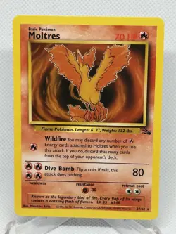 1999 Pokemon Moltres Fossil 27/62 Non Holo Rare - Image 1