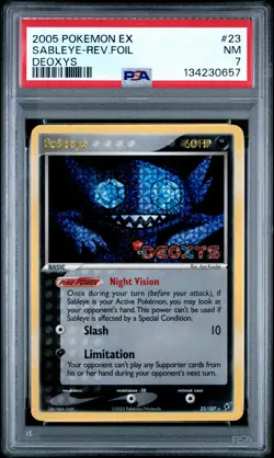 2005 POKEMON EX DEOXYS #23 SABLEYE-REVERSE FOIL PSA 7 - Image 1