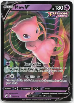 Mew V 113/264 Holo V Rare Fusion Strike Pokemon Near Mint - Image 1