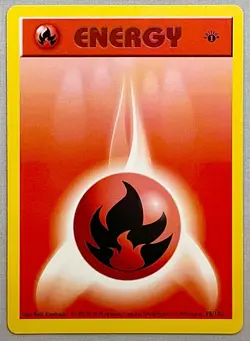 Pokemon 1st EDITION Shadowless Fire Energy #98/102 - 1999 Base Set - LP to NM - Image 1