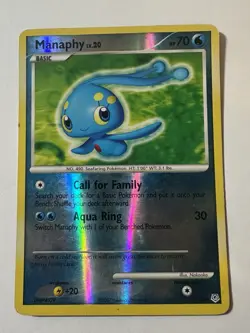2007 Pokemon TCG Diamond & Pearl Manaphy Lv.20 HP70 Reverse Holo 9/130 LP/MP - Image 1