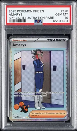 2025 POKEMON PRE EN-PRISMATIC EVOLUTIONS SPECIAL ILLUSTRATION RARE AMARYS PSA 10 - Image 1