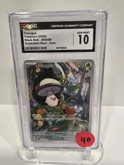 Pokemon CGC Gem Mint 10 - 2025 Black Bolt Foongus Illustration Rare #95 - Image 1