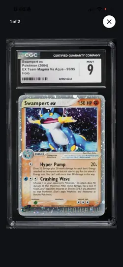 CGC 9 Swampert ex 95/95 Team Magma vs Team Aqua Holo English Ultra Rare - Image 1