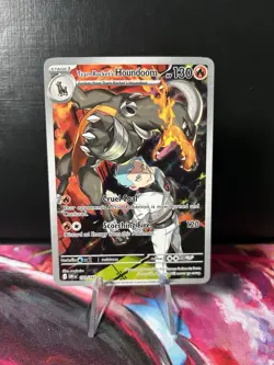 Team Rocket's Houndoom 191/182 Illustration Rare Destined Rivals Pokemon Holo NM - Image 1
