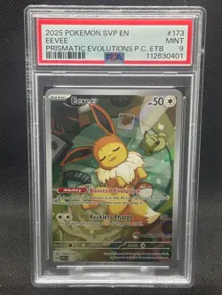 2025 Pokemon PSA 9 Mint EEVEE Prismatic Evolutions Pokemon Center ETB Promo #173 - Image 1