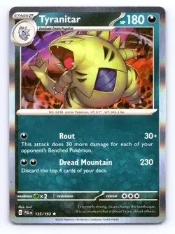 Pokemon SV02: Paldea Evolved Tyranitar - 135/193 Holo - Image 1
