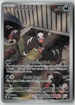 Houndour 204/197 Illustration Rare Obsidian Flames Pokemon Holo NM - Image 1