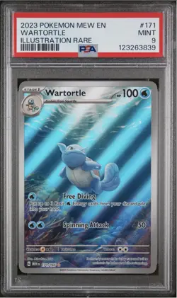 2023 POKEMON MEW EN-151 WARTORTLE #171 PSA 9 MINT Illustration Rare - Image 1