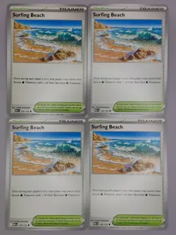 4x Surfing Beach 129/132 Mega Evolution Pokemon Playset x4 - Image 1