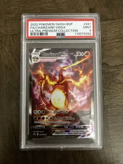 POKEMON PSA 9 2022 Black Star Promo Charizard VMAX SWSH261 - Image 1