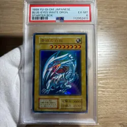 PSA 6 1999 Blue Eyes White Dragon Ultra Rare Holo YuGiOh Starter Box Japanese - Image 1