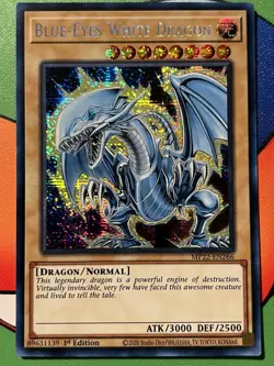 *** BLUE-EYES WHITE DRAGON *** PRISMATIC SECRET RARE MP22-EN266 (NM) YUGIOH! - Image 1