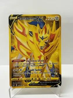 ZamazentaV HP230 Gold Metal Pokemon Card-Collectible Gift Display - Image 1