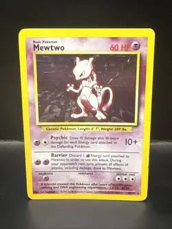 Pokemon Mewtwo 10/102 Holo Rare Base Set 1999 Pokemon Card - Image 1