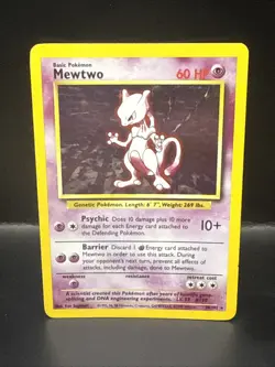 Pokemon Mewtwo 10/102 Holo Rare Base Set 1999 Pokemon Card - Image 2