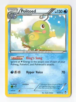 Politoed 18/111 Rare XY - Furious Fists Pokemon Card TCG Lightly Played - Image 1