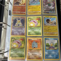 Pokemon card lot & binder 21 Full Pages Garage Sale Find - Image 1