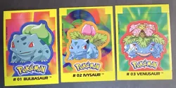 BULBASAUR X IVYSAUR X VENUSAUR - RARE TCG NAVARRETE BUILDABLE CARD VINTAGE 2000 - Image 1