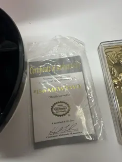 1999 Burger King Pokemon Pokeball with 23K Gold Plated Card MEWTWO Red Box COA - Image 3