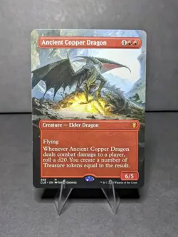 Magic the Gathering Ancient Copper Dragon Borderless Regular MTG - Image 1
