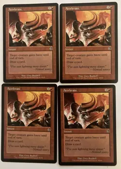 4x Accelerate ~ Lightly Played Torment MTG Magic The Gathering x4 Playset Red - Image 1