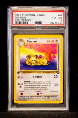 1999 Pokemon Jungle Persian #42 PSA 8 1st Edition - Image 1