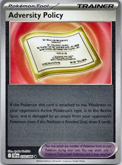 Adversity Policy - Chaos Rising (NM) Reverse Holo 74/86 Pokemon Tool - Image 1