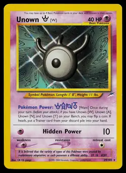 Pokemon Card - Unown [W] Neo Destiny 29/105 Rare - Image 1