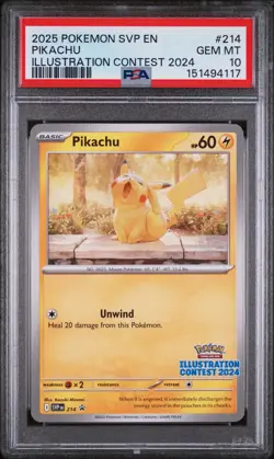 Pokemon Illustration Promo Pikachu 214 PSA 10 - Image 1