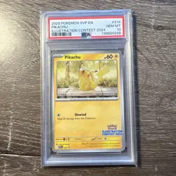 2025 POKEMON SVP EN-SV BLACK STAR PROMO ILLUSTRATION CONTEST 2024 PIKACHU PSA 10 - Image 1