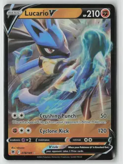 Lucario V 078/189 Holo V Rare Astral Radiance Pokemon Near Mint - Image 1