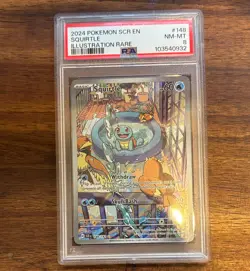 Pokemon TCG Squirtle Stellar Crown Illustration Rare PSA 8 - Image 1
