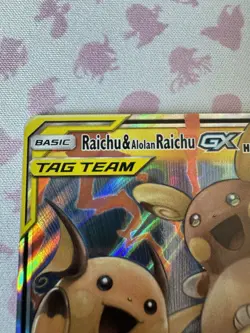 Pokemon TCG Raichu & Alolan Raichu GX Unified Minds 54/236 TAG TEAM Holo UR - Image 2