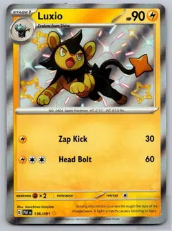 Luxio 136/091 Shiny Rare Paldean Fates Pokemon Near Mint - Image 1