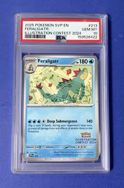 2025 Pokemon SVP EN Feraligatr Illustration Contest 2024 #213 PSA 10 GEM MT - Image 1