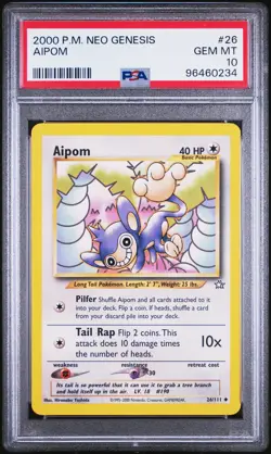 Aipom 26/111 Neo Genesis Pokemon PSA 10 - Image 1