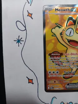 Meowth EX 107/88 Holo Ultra Rare Perfect Order Pokemon TCG NM - Image 2