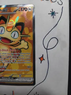 Meowth EX 107/88 Holo Ultra Rare Perfect Order Pokemon TCG NM - Image 3