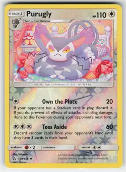 Purugly 109 Reverse Holo 156 UC Ultra Prism Pokemon Lightly Played - Image 1