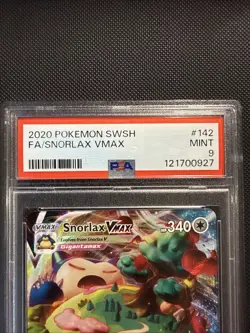 2020 Pokemon Sword & Shield Snorlax VMAX 142/202 Full Art Rare PSA 9 MINT - Image 2