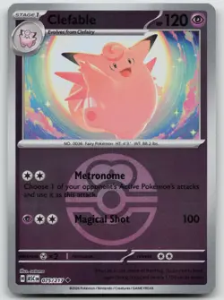 Clefable (Love Ball) 075/217 Holo Ascended Heroes Pokemon Reverse Holo NM - Image 1