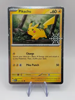 Pokemon TCG Pikachu Cosmos Holo Holiday Calendar Stamped MEW 025/165 - NM - Image 1