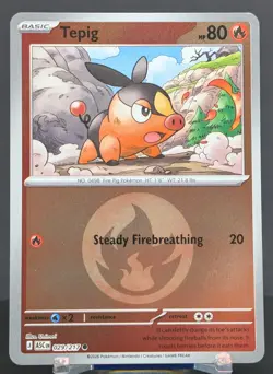 Pokemon Tepig #029/217 English Ascended Heroes Reverse Holo - Image 1