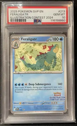 Pokemon Feraligatr 213 Scarlet & Violet Promo Illustration Contest 2024 PSA 10 - Image 1
