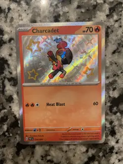 Charcadet 114/091 Pokemon TCG Paldean Fates Shiny Rare Holo - Image 1
