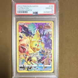 PSA 10 2023 POKEMON CROWN ZENITH SECRET RARE #160/159 PIKACHU FULL ART HOLO - Image 1