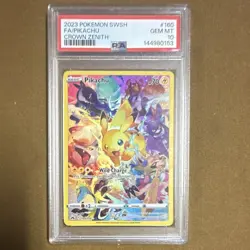 PSA 10 2023 POKEMON CROWN ZENITH SECRET RARE #160/159 PIKACHU FULL ART HOLO - Image 2